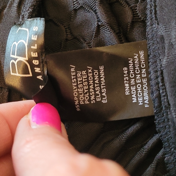 BBJ Los Angeles small spandex puckered black leggings with elastic and tie. - Picture 6 of 12